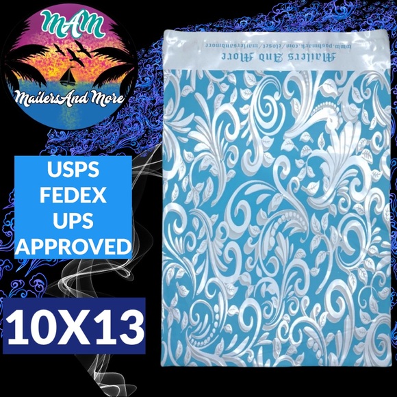 50 10X13 Poly Mailers White Swirl PRICE IS FIRM - Picture 6 of 8